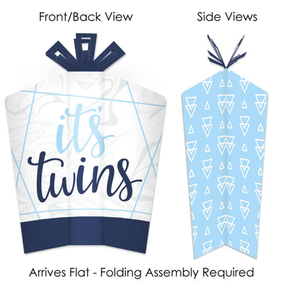 It's Twin Boys - Table Decorations - Blue Twins Baby Shower Fold and Flare Centerpieces - 10 Count