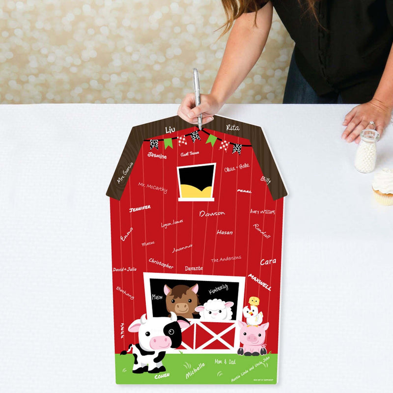 Farm Animals - Barn Guest Book Sign - Barnyard Baby Shower or Birthday Party Guestbook Alternative - Signature Mat