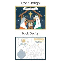 Holy Nativity - Paper Manger Scene Religious Christmas Coloring Sheets - Activity Placemats - Set of 16