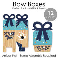 Strike Up the Fun - Bowling - Square Favor Gift Boxes - Birthday Party or Baby Shower Bow Boxes - Set of 12