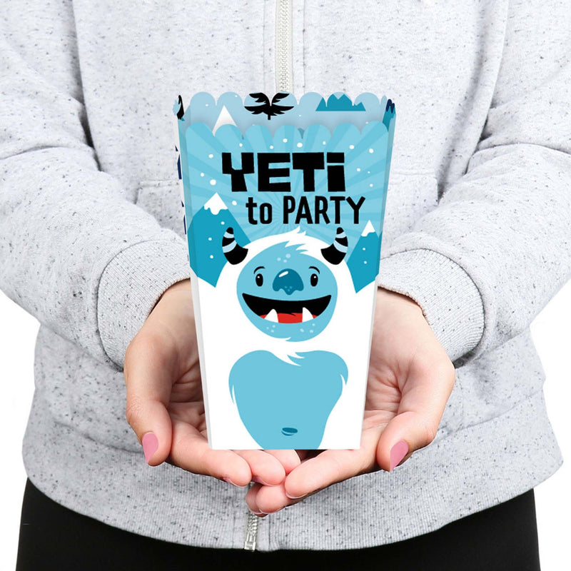 Yeti to Party - Abominable Snowman Party or Birthday Party Favor Popcorn Treat Boxes - Set of 12