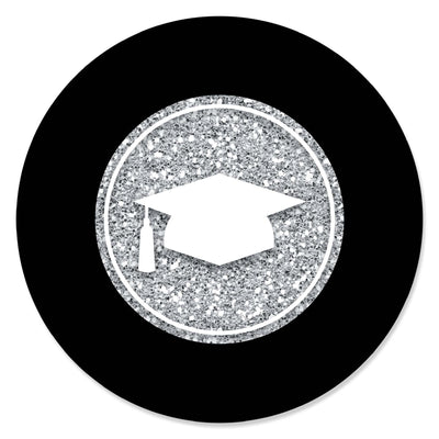 Tassel Worth The Hassle - Silver - Graduation Circle Sticker Labels - 24 ct