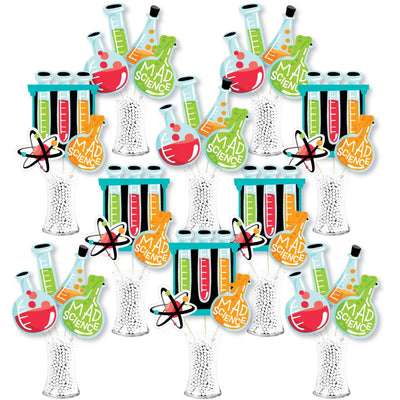 Scientist Lab - Mad Science Baby Shower or Birthday Party Centerpiece Sticks - Showstopper Table Toppers - 35 Pieces