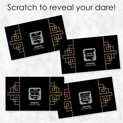 Roaring 20's - 1920s Art Deco Jazz Party Scratch Off Dare Cards - 22 Cards