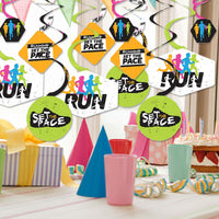 Set The Pace - Running - Track, Cross Country or Marathon Party Hanging Decor - Party Decoration Swirls - Set of 40