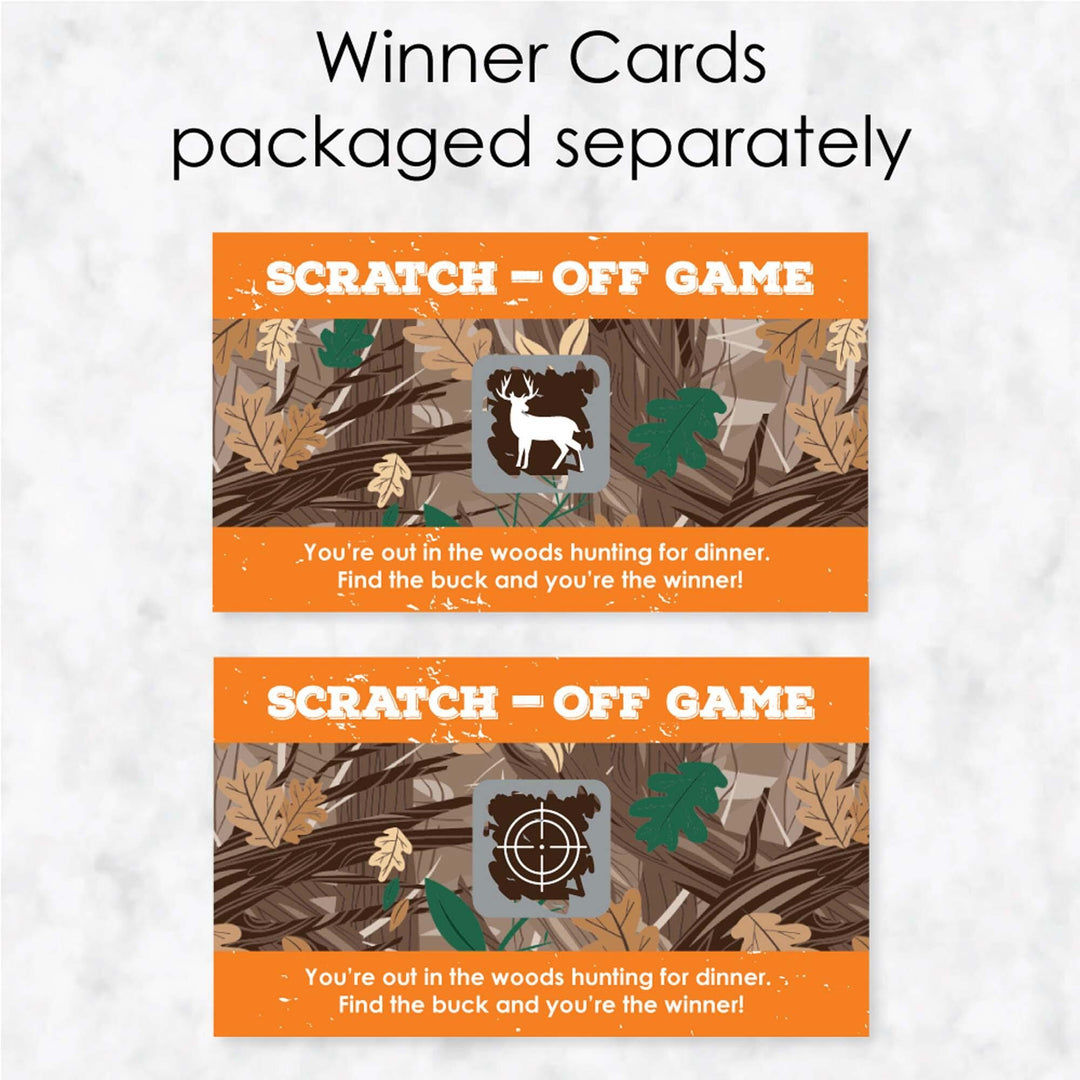 Camo orange party game scratch off cards