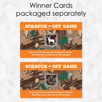 Camo orange party game scratch off cards