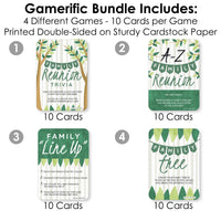 Family Tree Reunion - 4 Family Gathering Party Games - 10 Cards Each - Gamerific Bundle