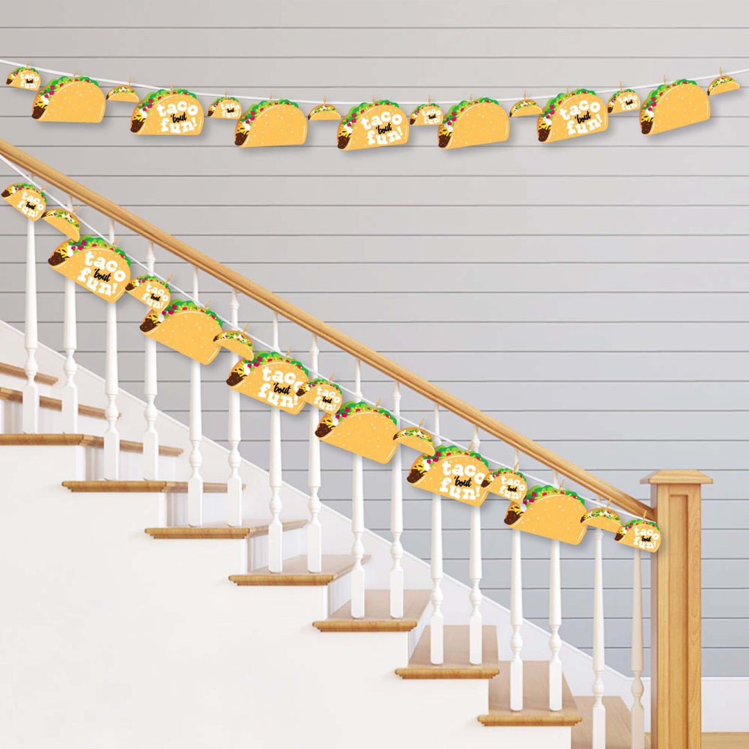Taco 'Bout Fun - Mexican Fiesta DIY Decorations - Clothespin Garland Banner - 44 Pieces