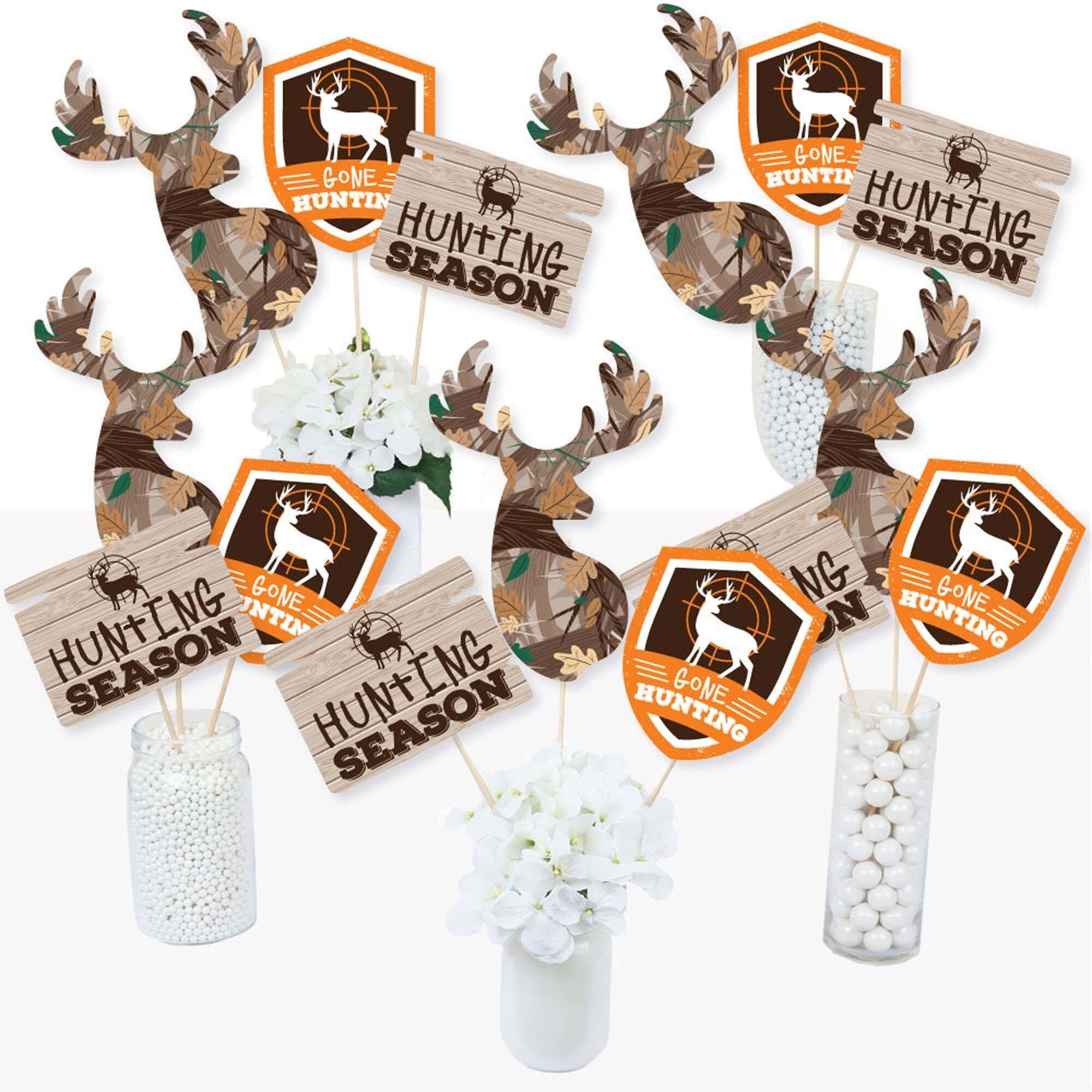 Gone Hunting - Deer Hunting Camo Party Centerpiece Sticks - Table ...