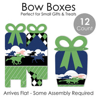 Kentucky Horse Derby - Square Favor Gift Boxes - Horse Race Party Bow Boxes - Set of 12