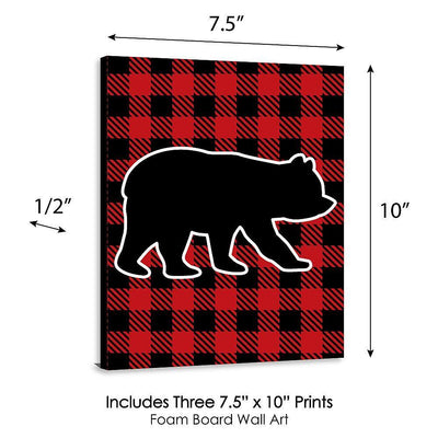 Lumberjack - Channel The Flannel - Buffalo Plaid Nursery Wall Art, Rustic Kids Room Decor and Cabin Home Decorations - 7.5 x 10 inches - Set of 3 Prints