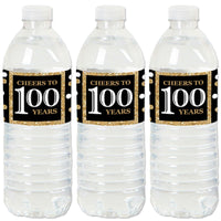 100th Birthday Party Water Bottle Sticker Labels - Set of 20