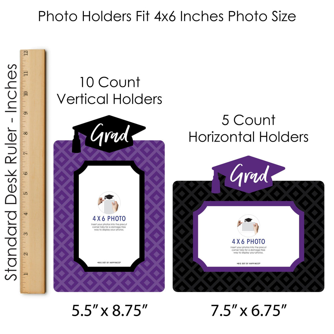 Purple Grad - Best is Yet to Come - Graduation Party Picture Centerpiece Sticks - Photo Table Toppers - 15 Pieces