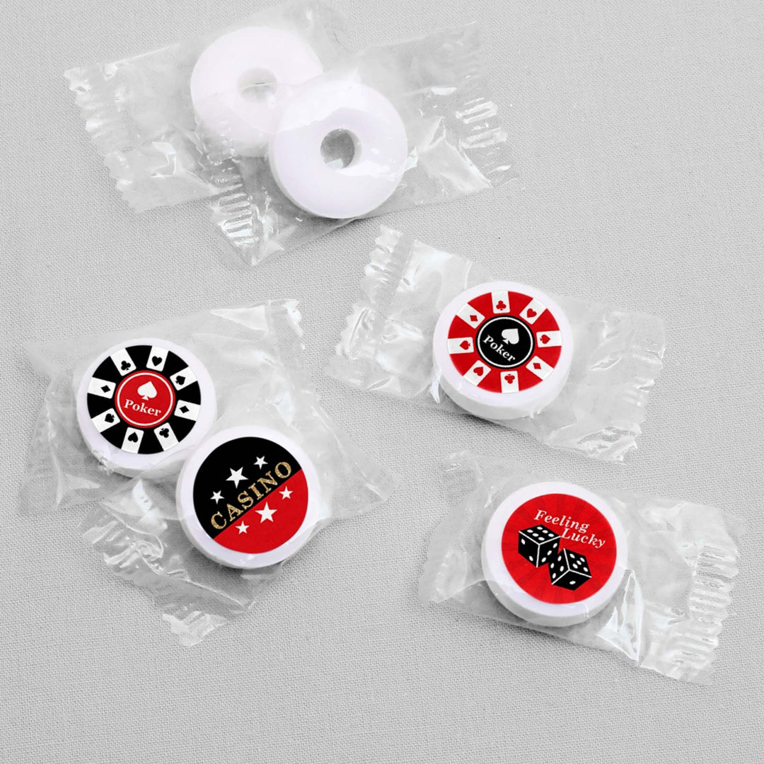 Las Vegas - Round Candy Labels Casino Party Favors - Fits Hershey's Kisses - 108 ct
