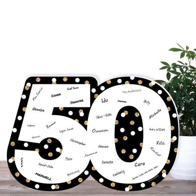 Adult 50th Birthday - Gold - Unique Alternative Guest Book - 50th Birthday Party Signature Mat
