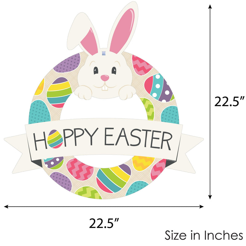 Hippity Hoppity - Outdoor Easter Bunny Party Decor - Front Door Wreath