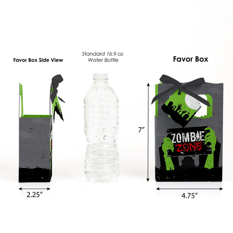 Zombie Zone - Halloween or Birthday Zombie Crawl Party Favor Boxes - Set of 12