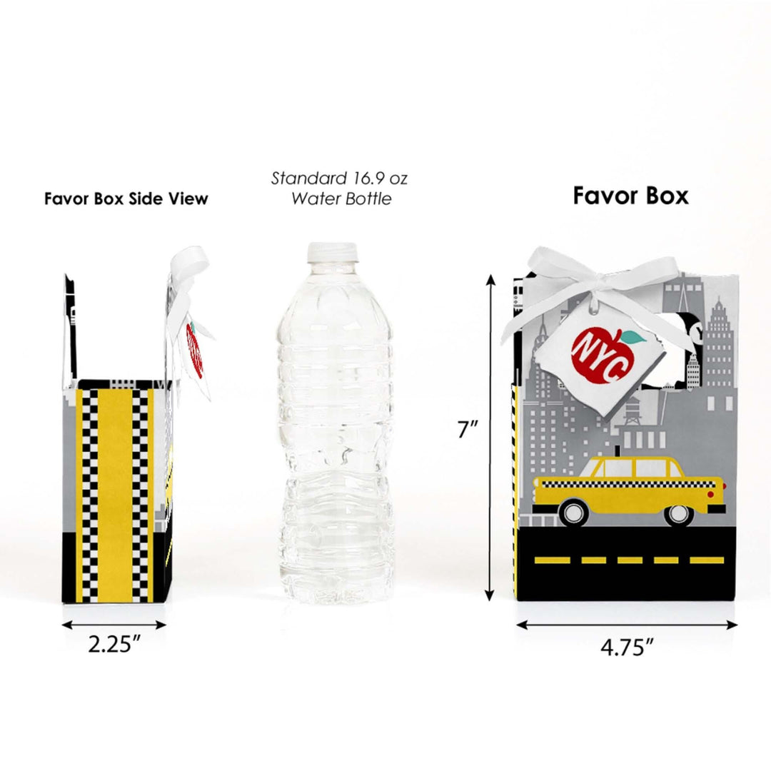 NYC Cityscape - New York City Party Favor Boxes - Set of 12