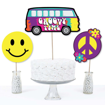60's Hippie - 1960s Groovy Party Centerpiece Sticks - Table Toppers - Set of 15