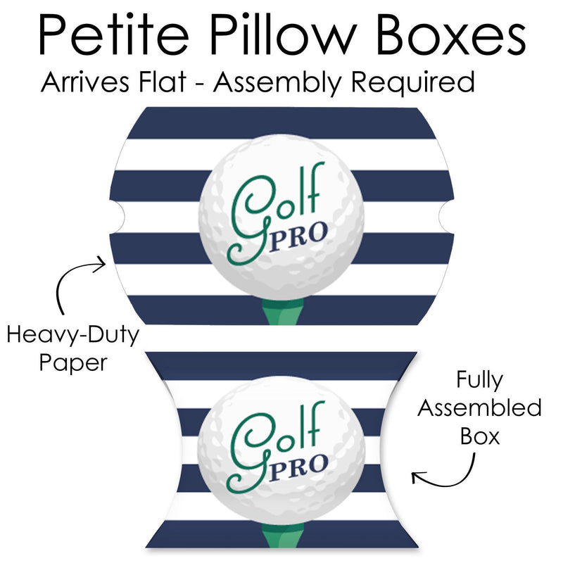 Par-Tee Time - Golf - Favor Gift Boxes - Birthday or Retirement Party Petite Pillow Boxes - Set of 20