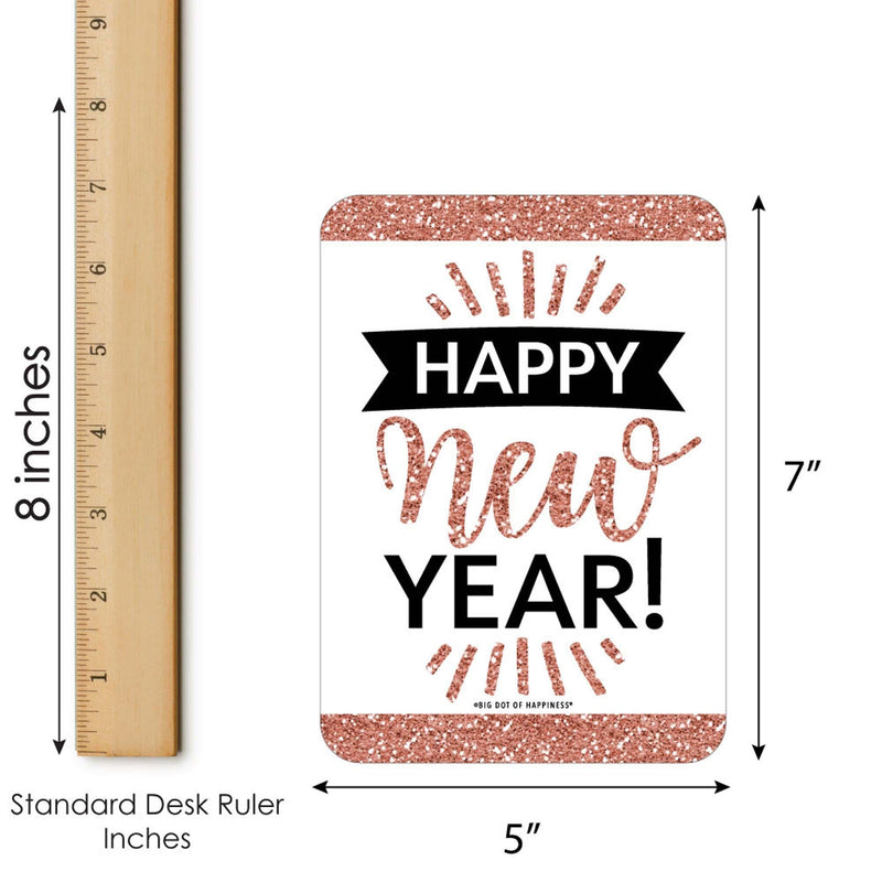 Rose Gold Happy New Year - Bar Bingo Cards and Markers - New Year&