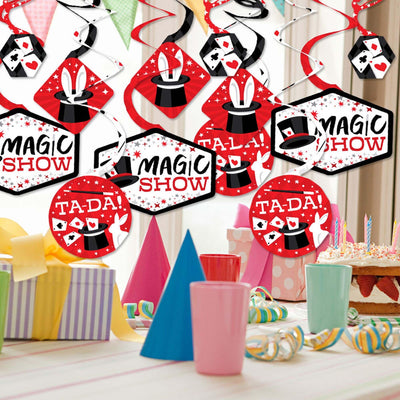 Ta-Da, Magic Show - Magical Birthday Party Hanging Decor - Party Decoration Swirls - Set of 40