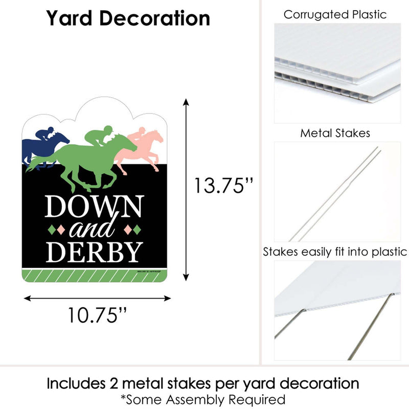 Kentucky Horse Derby - Outdoor Lawn Sign - Horse Race Party Yard Sign - 1 Piece