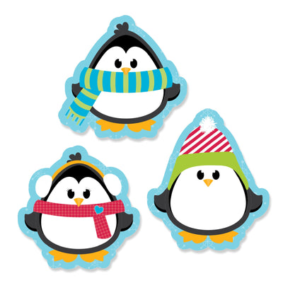 Holly Jolly Penguin - DIY Shaped Holiday & Christmas Party Paper Cut-Outs - 24 ct