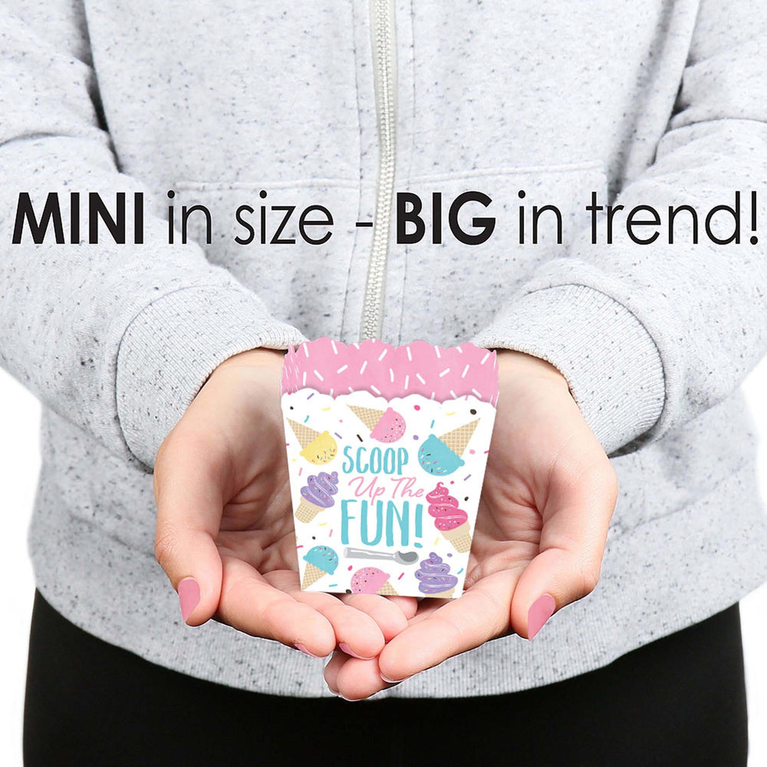 Scoop Up The Fun - Ice Cream - Party Mini Favor Boxes - Sprinkles Party Treat Candy Boxes - Set of 12