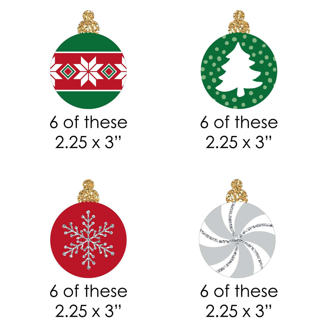 Ornaments - DIY Shaped Holiday and Christmas Party Cut-Outs - 24 Count