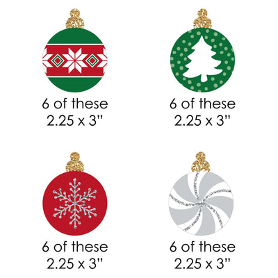 Ornaments - DIY Shaped Holiday and Christmas Party Cut-Outs - 24 Count