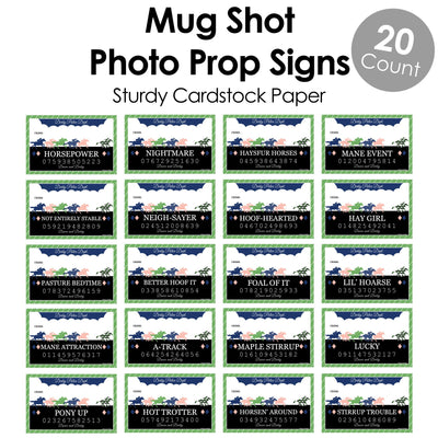 Kentucky Horse Derby - Horse Race Party Mug Shots - Photo Booth Props Kit - 20 Count