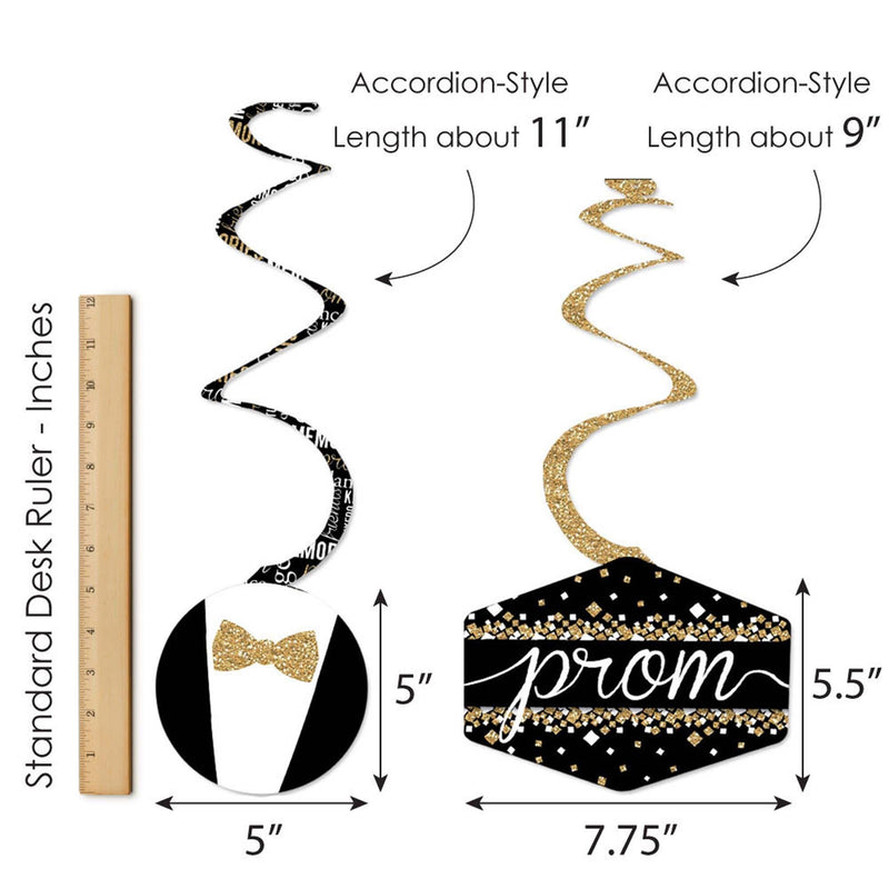 Prom - Prom Night Party Hanging Decor - Party Decoration Swirls - Set of 40