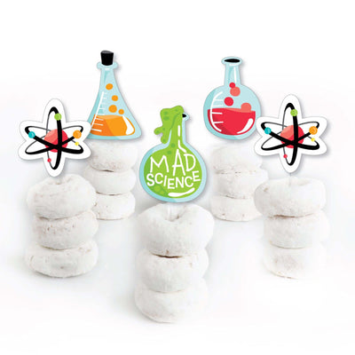 Scientist Lab - Dessert Cupcake Toppers - Mad Science Baby Shower or Birthday Party Clear Treat Picks - Set of 24