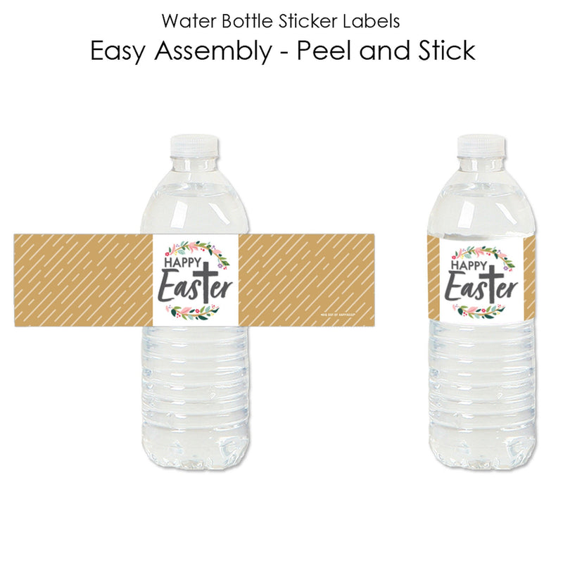 Religious Easter - Christian Holiday Party Water Bottle Sticker Labels - Set of 20