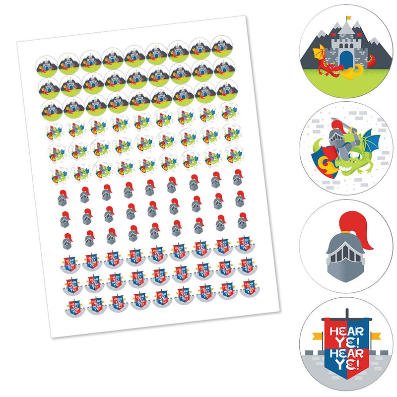 Calling All Knights and Dragons - Medieval Party or Birthday Party Round Candy Sticker Favors - Labels Fit Hershey&