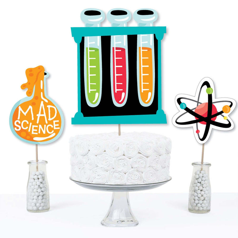 Scientist Lab - Mad Science Baby Shower or Birthday Party Centerpiece Sticks - Table Toppers - Set of 15