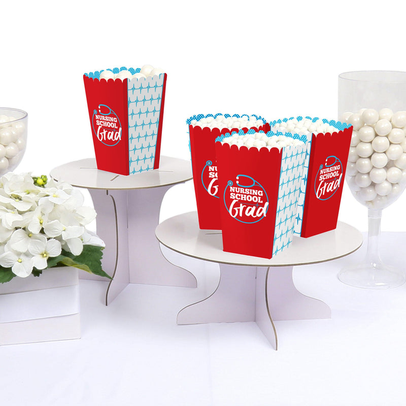 Nurse Graduation - Medical Nursing Graduation Party Favor Popcorn Treat Boxes - Set of 12