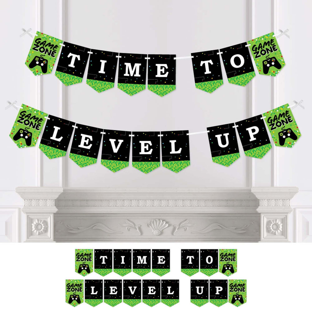 Game Zone - Pixel Video Game Party Bunting Banner and Decorations
