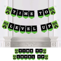 Game Zone - Pixel Video Game Party Bunting Banner and Decorations