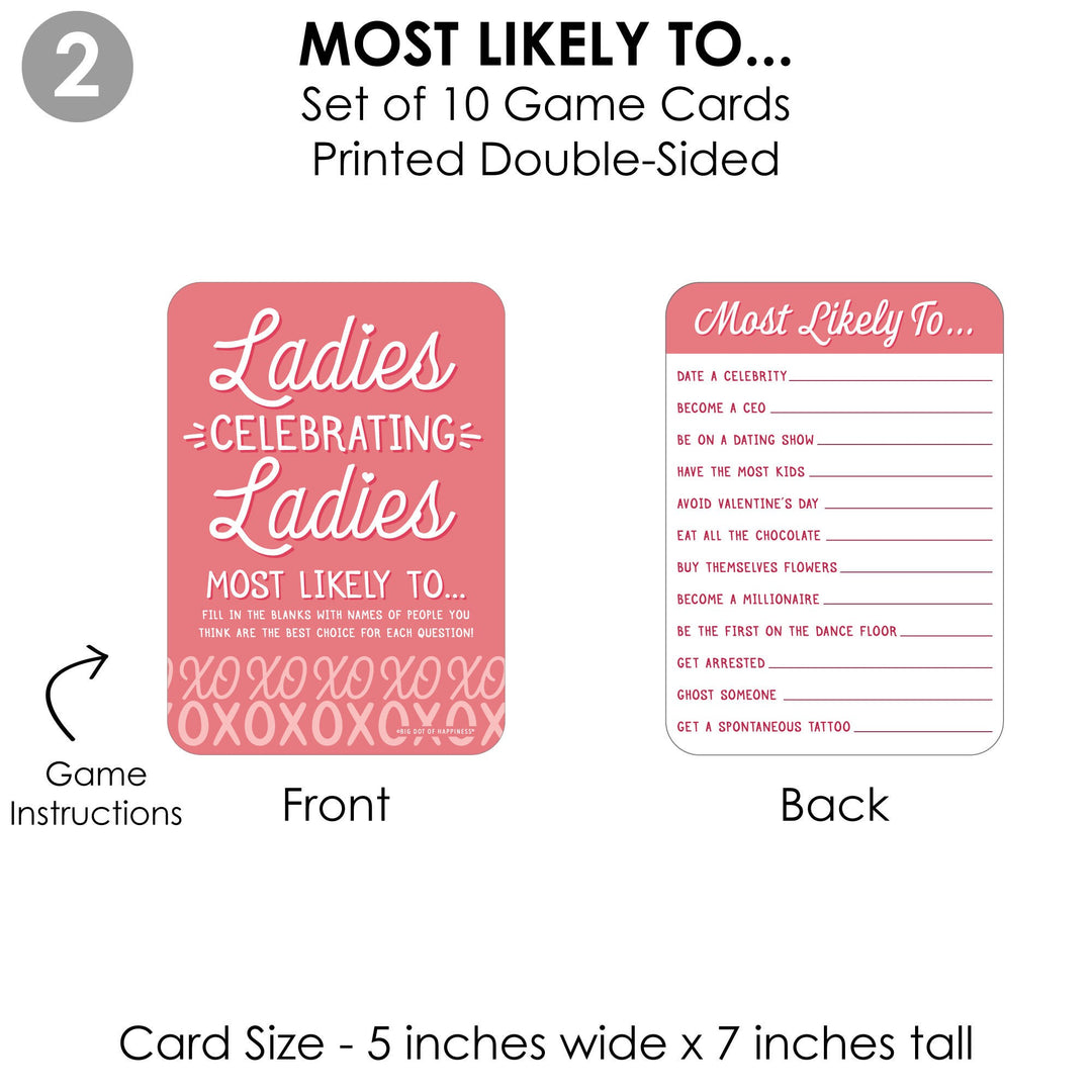 Happy Galentine's Day - 4 Valentine's Day Party Games - 10 Cards Each - Gamerific Bundle