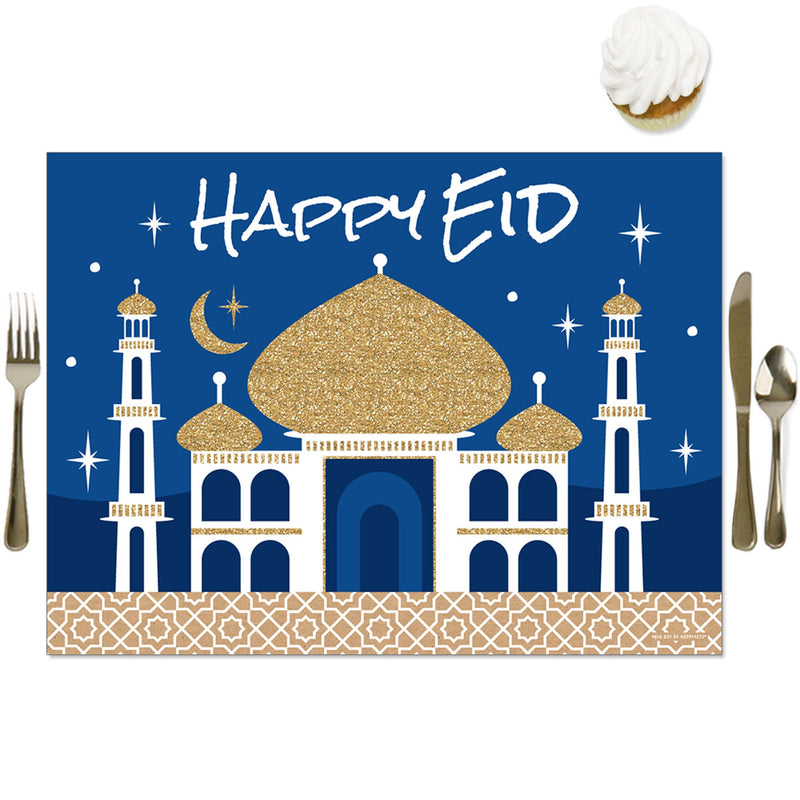 Ramadan - Party Table Decorations - Eid Mubarak Party Placemats - Set of 16