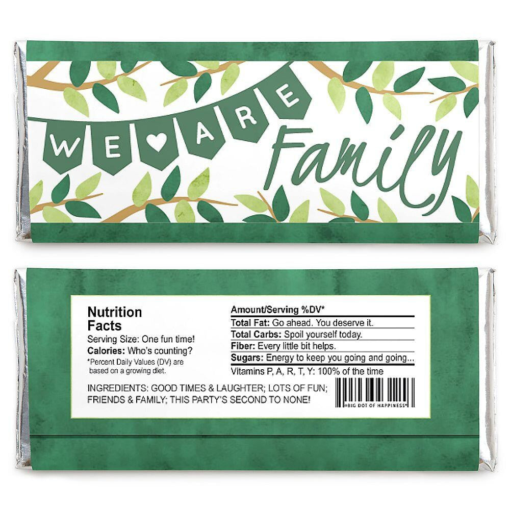 Family Tree Reunion - Candy Bar Wrapper Family Gathering Party Favors ...