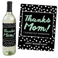 Best Mom Ever - Mother's Day Decorations for Women - Wine Bottle Label Stickers - Set of 4