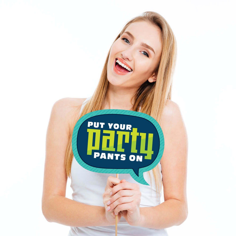 Funny Boy 13th Birthday - Official Teenager Birthday Party Photo Booth Props Kit - 10 Piece