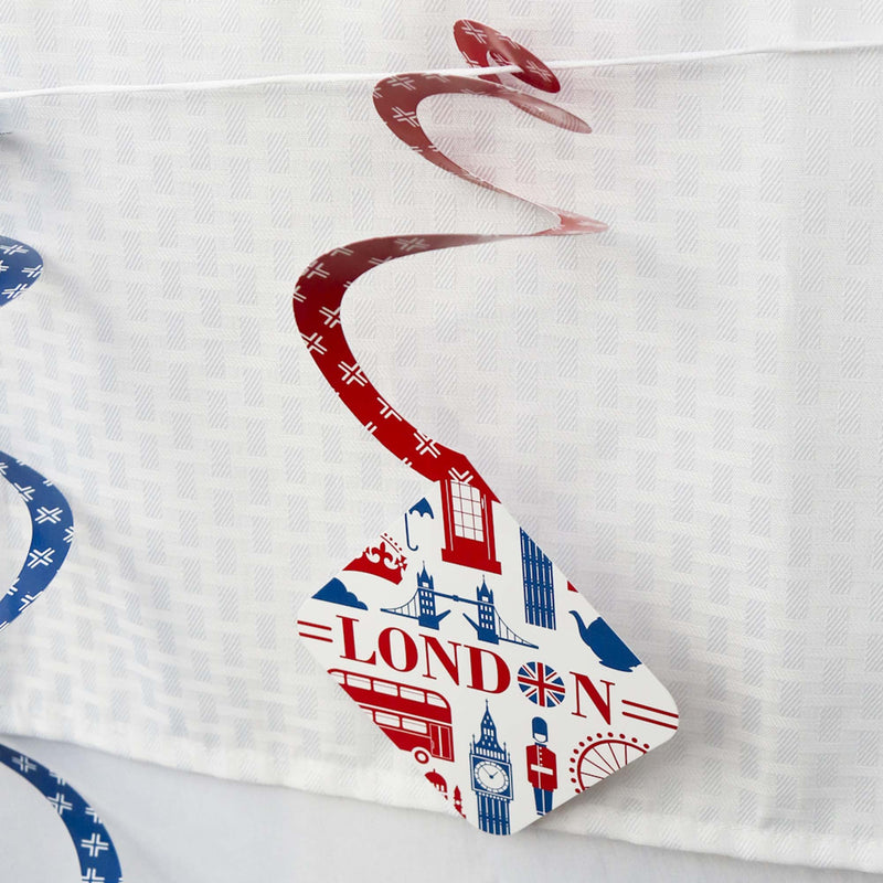 Cheerio, London - British UK Party Hanging Decor - Party Decoration Swirls - Set of 40