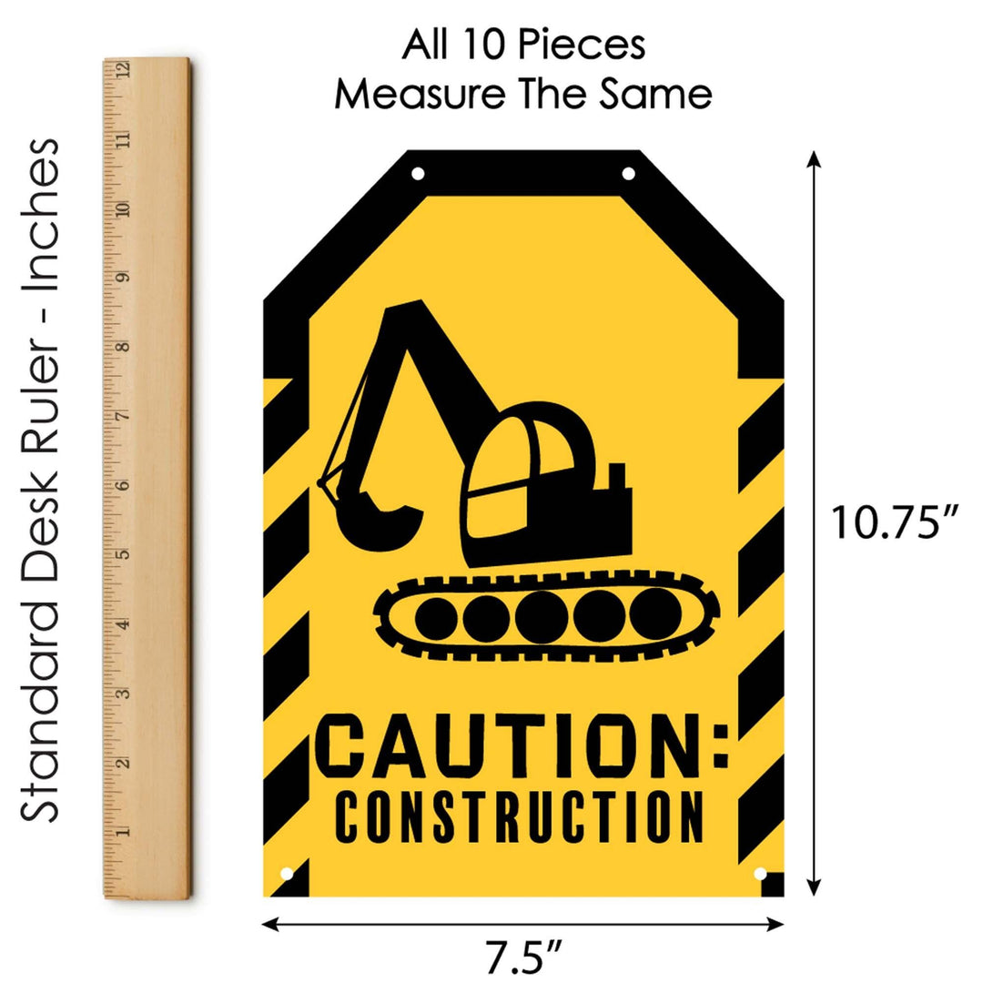 Dig It - Construction Party Zone - Hanging Vertical Paper Door Banners - Baby Shower or Birthday Party Wall Decoration Kit - Indoor Door Decor