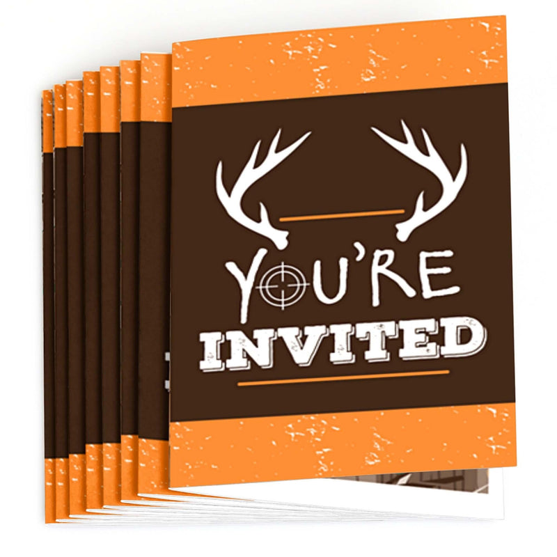 Gone Hunting - Fill In Deer Hunting Camo Party Invitations - 8 ct