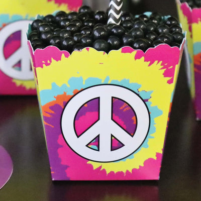 60's Hippie - Party Mini Favor Boxes - 1960s Groovy Party Treat Candy Boxes - Set of 12